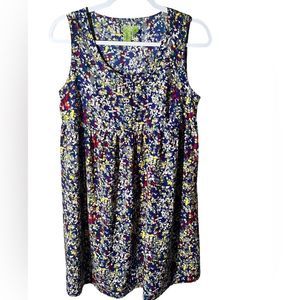 Johnny Martin Women’s Dress Multi Color Sleeveless Empire Tie Waist Dress Size M